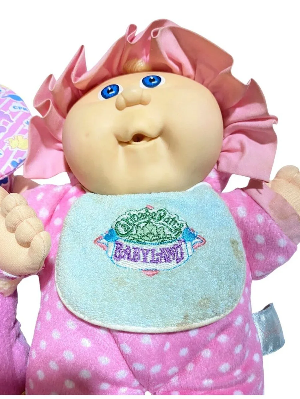 2 Cabbage Patch Kids Babyland Soft Plush Dolls Vintage 1988 Rattle Squeaker READ